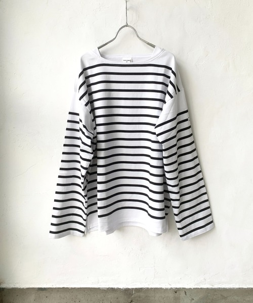 MONT KEMMEL(モンケメル)の「モンケメル/MONT KEMMEL BIG BASQUE BORDER LS TEE(Tシャツ/カットソー・メンズ・ブルー/ブラック・MEDIUM/S/LARGE)」の1枚目の写真