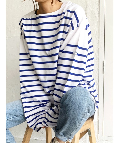 MONT KEMMEL(モンケメル)の「モンケメル/MONT KEMMEL BIG BASQUE BORDER LS TEE(Tシャツ/カットソー・メンズ・ブルー/ブラック・MEDIUM/S/LARGE)」の19枚目の写真