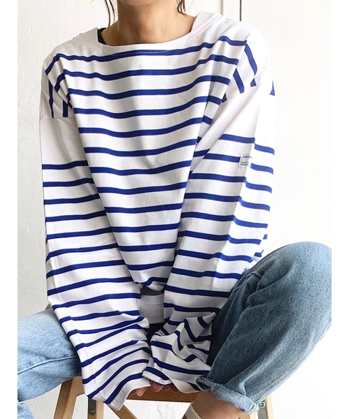 MONT KEMMEL(モンケメル)の「モンケメル/MONT KEMMEL BIG BASQUE BORDER LS TEE(Tシャツ/カットソー・メンズ・ブルー/ブラック・MEDIUM/S/LARGE)」の21枚目の写真