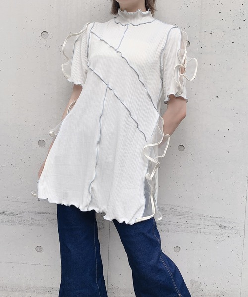 lilLilly（リルリリー）の「リブフリルワンピース（ワンピース・レディース・ブラック/ピンク/ブルー/アイボリー/ホワイト・FREE）」の16枚目の写真