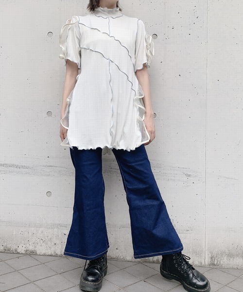 lilLilly（リルリリー）の「リブフリルワンピース（ワンピース・レディース・ブラック/ピンク/ブルー/アイボリー/ホワイト・FREE）」の17枚目の写真