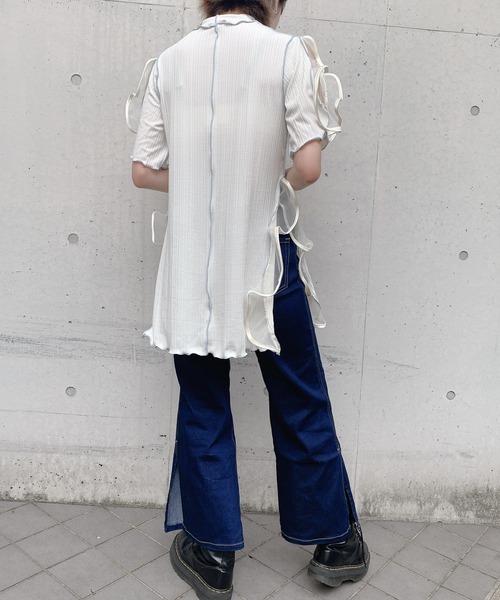 lilLilly（リルリリー）の「リブフリルワンピース（ワンピース・レディース・ブラック/ピンク/ブルー/アイボリー/ホワイト・FREE）」の22枚目の写真