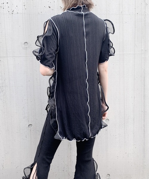 lilLilly（リルリリー）の「リブフリルワンピース（ワンピース・レディース・ブラック/ピンク/ブルー/アイボリー/ホワイト・FREE）」の15枚目の写真