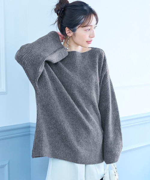 coca(coca)(コカ)の「ふあふあヤク風プルオーバーニット(ニット/セーター・レディース・ブラウン/チャコールグレー・ONESIZE)」の10枚目の写真