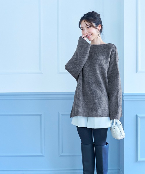 coca(coca)(コカ)の「ふあふあヤク風プルオーバーニット(ニット/セーター・レディース・ブラウン/チャコールグレー・ONESIZE)」の11枚目の写真