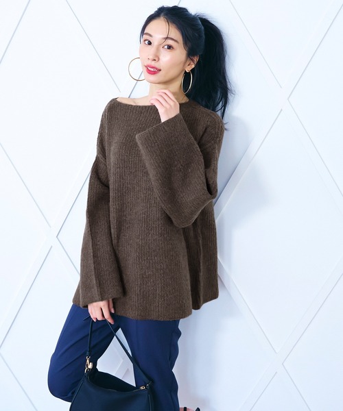 coca(coca)(コカ)の「ふあふあヤク風プルオーバーニット(ニット/セーター・レディース・ブラウン/チャコールグレー・ONESIZE)」の15枚目の写真