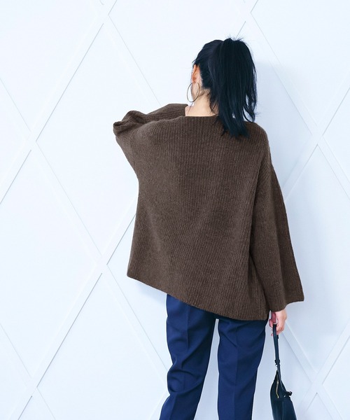 coca(coca)(コカ)の「ふあふあヤク風プルオーバーニット(ニット/セーター・レディース・ブラウン/チャコールグレー・ONESIZE)」の16枚目の写真