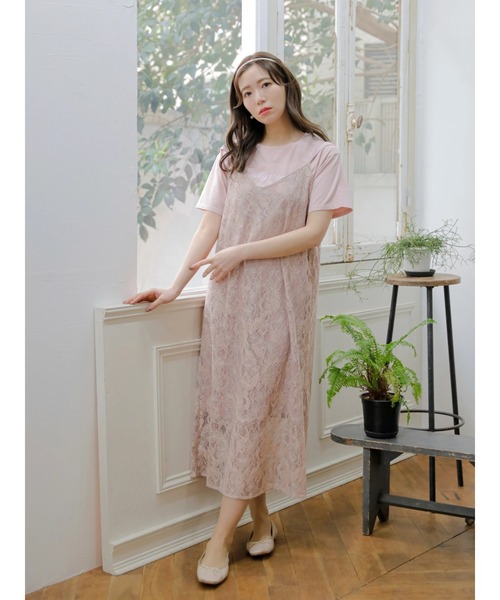 Areeam（アリーム）の「運命感じるﾚｰｽｷｬﾐﾜﾝﾋﾟ（ワンピース・レディース・ピンク・FREE）」の7枚目の写真