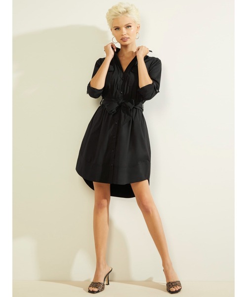 Guess（ゲス）の「Anika Shirtdress（シャツワンピース・レディース・ブラック/ベージュ・SMALL/MEDIUM/X-SMALL）」の10枚目の写真