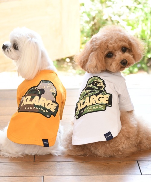 XLARGE（エクストララージ）の「XLARGE/エクストララージ/カモフラージュオージーT/犬服(ドッグウェア)（ペットウェア・メンズ・ホワイト/イエロー・2M/XS/2L/M/S/L）」の3枚目の写真