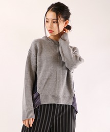 【Laliberte】ストレッチポンチ　クルーネックカーディガン