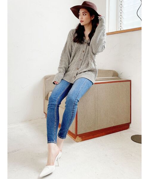 GYDA（ジェイダ）の「2WAYモールヤーンケーブルニット TOPS（ニット/セーター・レディース・オフホワイト/オリーブ/ベージュ・FREE）」の10枚目の写真