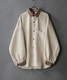Balloon Sleeve Big silhouette Over Shirt/バルーンスリーブ ビッグシルエット オーバーシャツ クレリック/オンブレチェック/コーデュロイ/無地/デニム