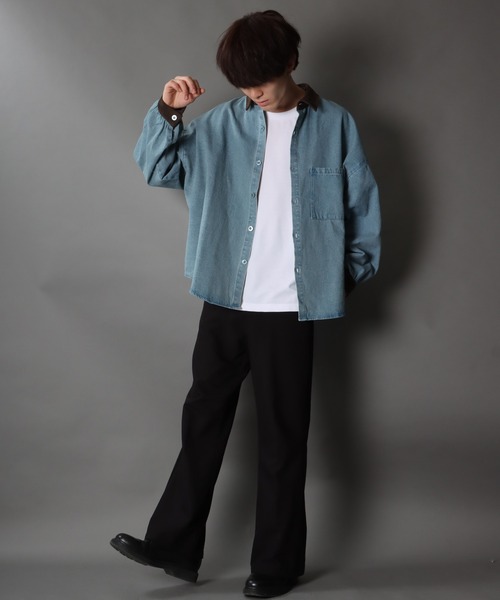 ADORE ネイビー 長袖シャツ バルーンスリーブ ADORE ネイビー 長袖シャツ バルーンスリーブ