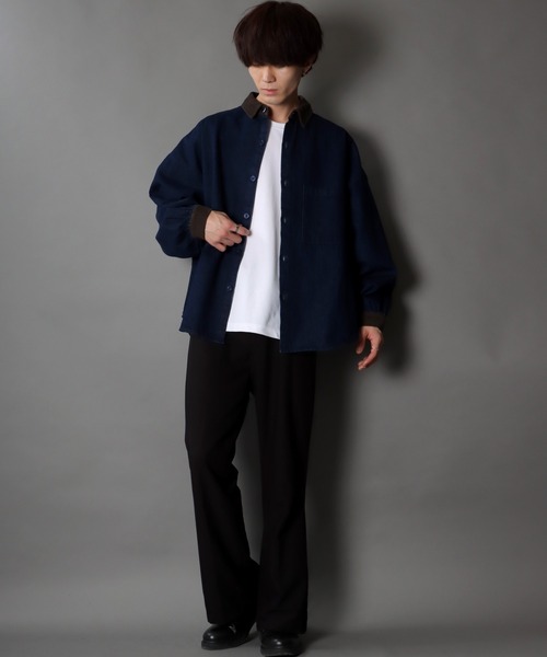 セール】Balloon Sleeve Big silhouette Over Shirt/バルーン