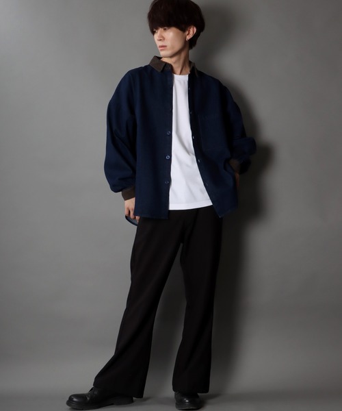 ADORE ネイビー 長袖シャツ バルーンスリーブ ADORE ネイビー 長袖シャツ バルーンスリーブ ADORE ネイビー