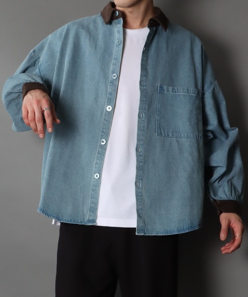 セール】Balloon Sleeve Big silhouette Over Shirt/バルーンスリーブ