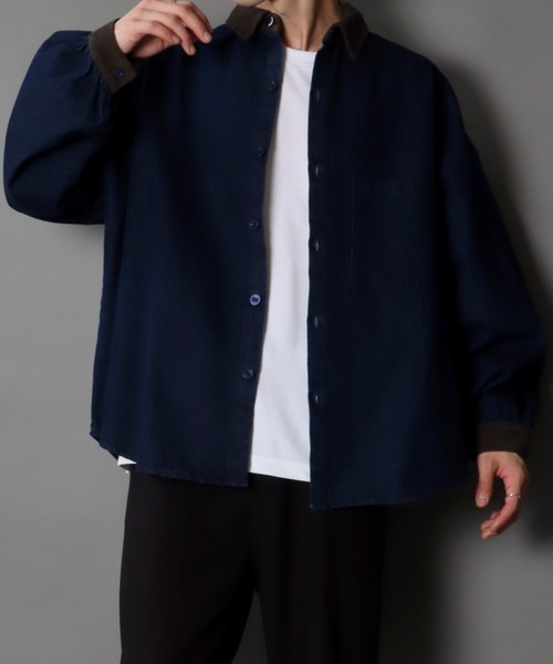 セール】Balloon Sleeve Big silhouette Over Shirt/バルーン