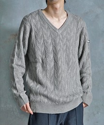 【JOKER】変わり編み7G長袖ニットセーター クルーネック/Vネック/ショールカラー 春服