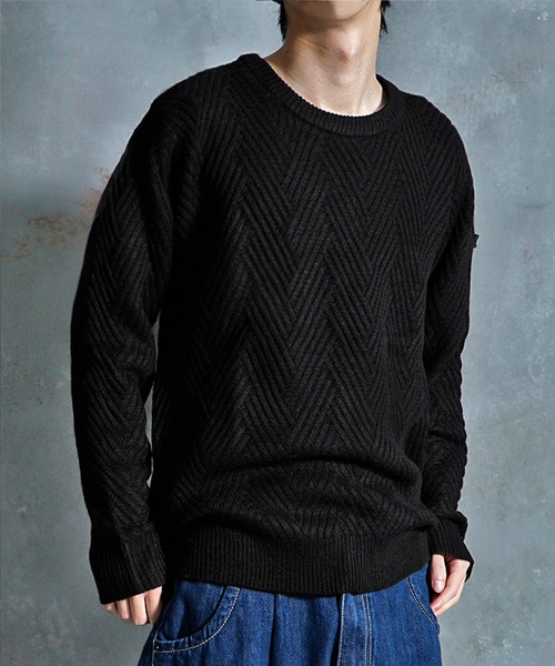 JOKER(ジョーカー)の「【JOKER】変わり編み7G長袖ニットセーター クルーネック/Vネック/ショールカラー 春服(ニット/セーター・メンズ・グレー系その他2/ブラウン系その他2/ブルー系その他2/オレンジ系その他2/グレー/ホワイト/ブラック系その他2/ブルー/ホワイト系その他2/ブラック/モカ/グレー系その他/オレンジ系その他/ホワイト系その他/ブルー系その他/オレンジ/ブラウン系その他/ブラック系その他・M/XL/L)」の5枚目の写真