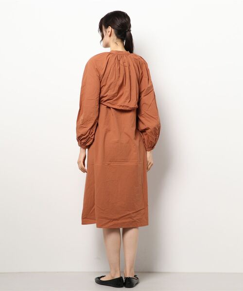 RETRO GIRL（レトロガール）の「前開きレイヤード風ワンピース（ワンピース・レディース・オレンジ/ライトベージュ/ブラック・FREE）」の5枚目の写真