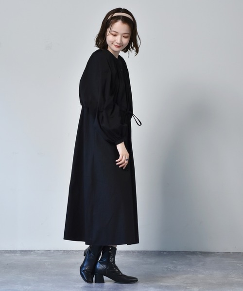 RETRO GIRL（レトロガール）の「前開きレイヤード風ワンピース（ワンピース・レディース・オレンジ/ライトベージュ/ブラック・FREE）」の6枚目の写真