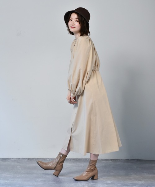 RETRO GIRL（レトロガール）の「前開きレイヤード風ワンピース（ワンピース・レディース・オレンジ/ライトベージュ/ブラック・FREE）」の9枚目の写真