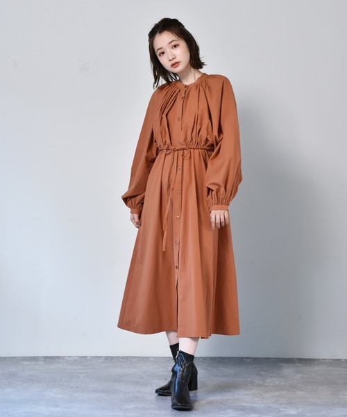 RETRO GIRL（レトロガール）の「前開きレイヤード風ワンピース（ワンピース・レディース・オレンジ/ライトベージュ/ブラック・FREE）」の11枚目の写真