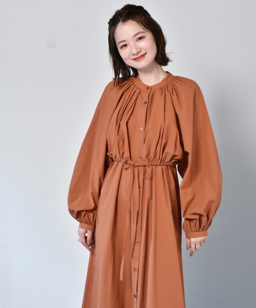 RETRO GIRL（レトロガール）の「前開きレイヤード風ワンピース（ワンピース・レディース・オレンジ/ライトベージュ/ブラック・FREE）」の18枚目の写真