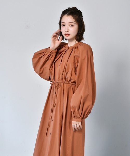 RETRO GIRL（レトロガール）の「前開きレイヤード風ワンピース（ワンピース・レディース・オレンジ/ライトベージュ/ブラック・FREE）」の19枚目の写真