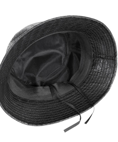 Figments（フィグメンツ）の「クロコフェイクレザーバケットハット（ハット・レディース・オフホワイト/ブラック/ブルー・FREE）」の7枚目の写真