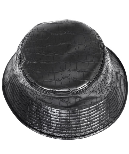 Figments（フィグメンツ）の「クロコフェイクレザーバケットハット（ハット・レディース・オフホワイト/ブラック/ブルー・FREE）」の5枚目の写真