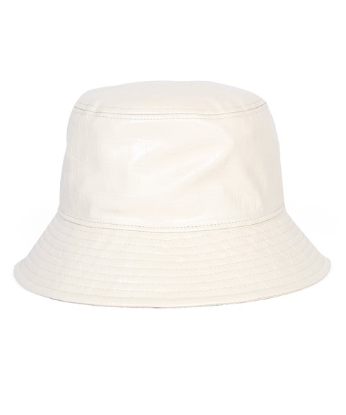 Figments（フィグメンツ）の「クロコフェイクレザーバケットハット（ハット・レディース・オフホワイト/ブラック/ブルー・FREE）」の10枚目の写真