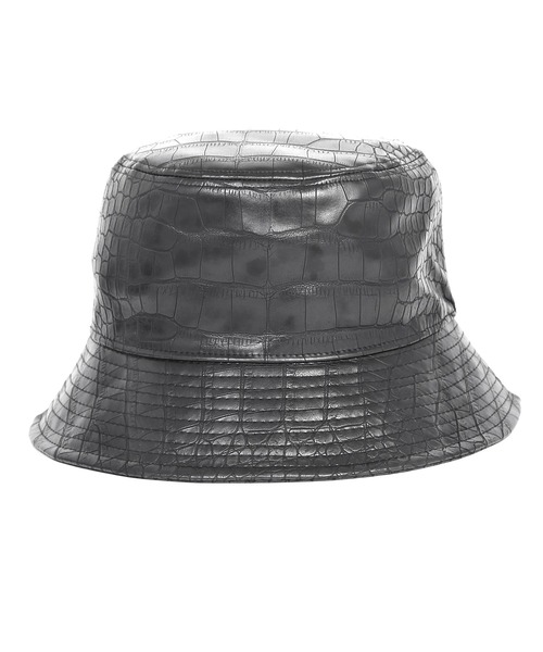 Figments（フィグメンツ）の「クロコフェイクレザーバケットハット（ハット・レディース・オフホワイト/ブラック/ブルー・FREE）」の9枚目の写真