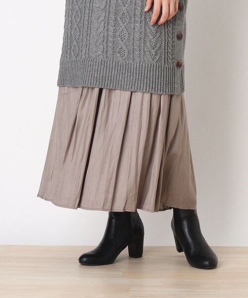 DRESKIP（ドレスキップ）の「◆チンツ加工ギャザースカート（スカート・レディース・ブラック/サンドベージュ/ベージュ系その他4・02/03）」の3枚目の写真