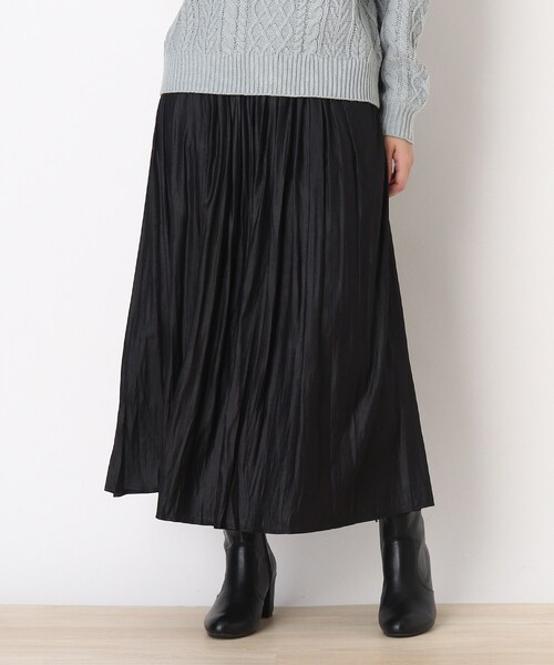 DRESKIP（ドレスキップ）の「◆チンツ加工ギャザースカート（スカート・レディース・ブラック/サンドベージュ/ベージュ系その他4・02/03）」の2枚目の写真