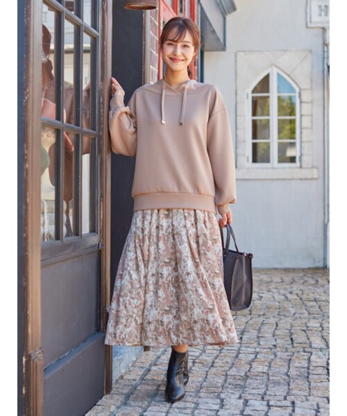 DRESKIP（ドレスキップ）の「◆チンツ加工ギャザースカート（スカート・レディース・ブラック/サンドベージュ/ベージュ系その他4・02/03）」の7枚目の写真