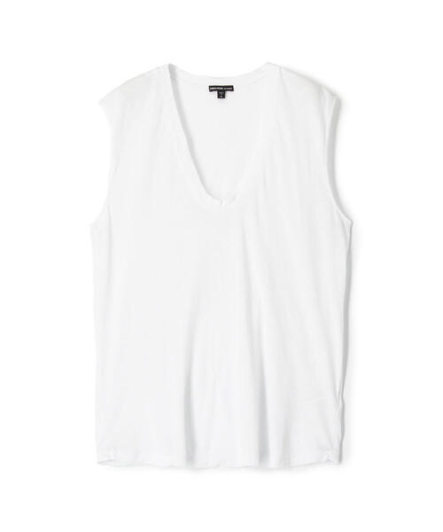 JAMES PERSE（ジェームスパース）の「クリアジャージー Vネックプルオーバー WKJ3636（Tシャツ/カットソー・レディース・ホワイト/ブラック/グレー・0/2/1/3）」の2枚目の写真