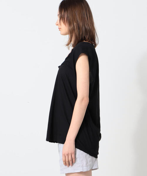 JAMES PERSE（ジェームスパース）の「クリアジャージー Vネックプルオーバー WKJ3636（Tシャツ/カットソー・レディース・ホワイト/ブラック/グレー・0/2/1/3）」の7枚目の写真