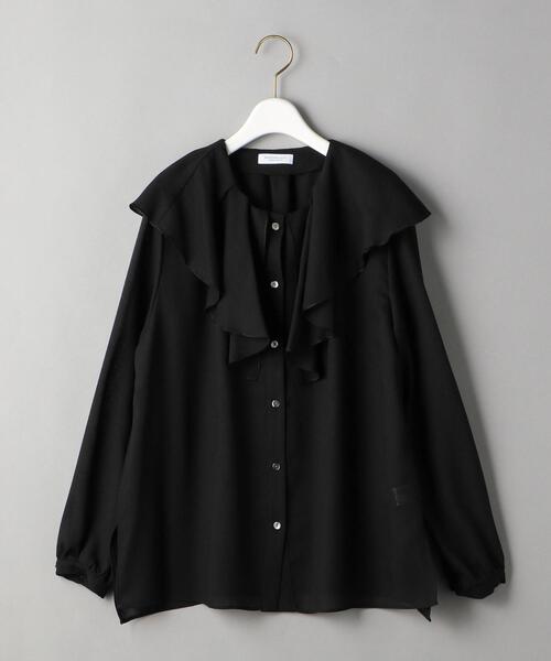 BEAUTY&YOUTH UNITED ARROWS（ビューティーアンドユースユナイテッドアローズ）の「BY フリルカラーシャツ -ウォッシャブル-◆（シャツ/ブラウス・レディース・ブラック/ベージュ・FREE）」の14枚目の写真