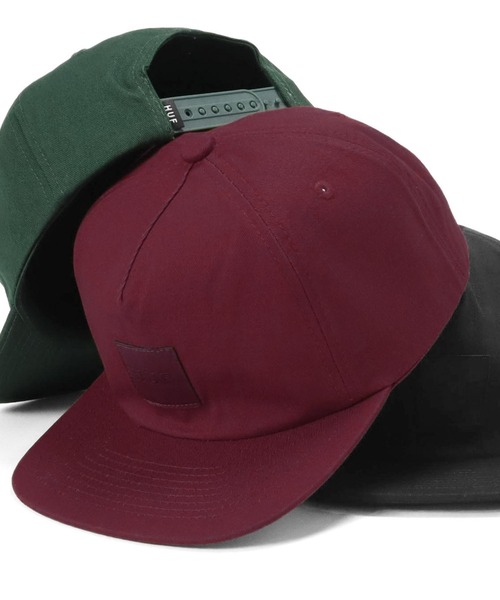 HUF（ハフ）の「ハフ キャップ フラットバイザー スナップバック（キャップ・メンズ・ブラック/カーキ/ブルー/ワイン/グリーン/ブラック×ブラック・FREE）」の6枚目の写真