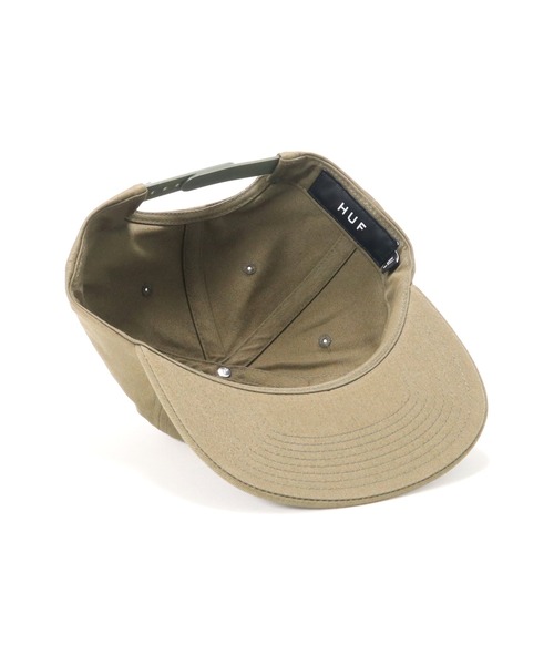HUF（ハフ）の「ハフ キャップ フラットバイザー スナップバック（キャップ・メンズ・ブラック/カーキ/ブルー/ワイン/グリーン/ブラック×ブラック・FREE）」の9枚目の写真