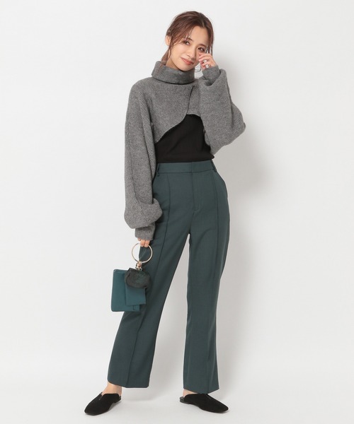 mysty woman（ミスティウーマン）の「前後2WAYショートドルマンニット 255244（ニット/セーター・レディース・ベージュ/グレー/アイボリー/グリーン系・FREE）」の12枚目の写真