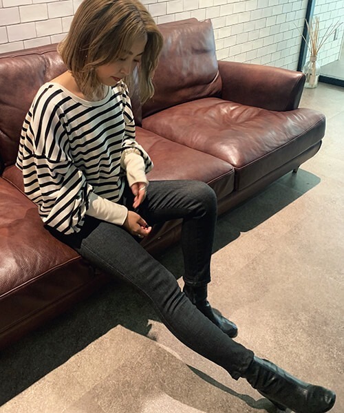 CREDONA（クレドナ）の「ブラックハイウエストスキニーデニム（デニムパンツ・レディース・ブラック・S/M/L）」の9枚目の写真