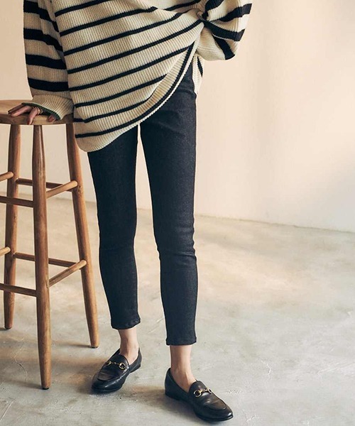 CREDONA（クレドナ）の「ブラックハイウエストスキニーデニム（デニムパンツ・レディース・ブラック・S/M/L）」の3枚目の写真