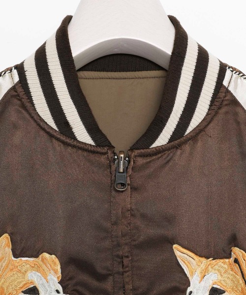 VANQUISH（ヴァンキッシュ）の「VANQUISH / ヴァンキッシュ ユーズドウォッシュ SHIBUYA スーベニアジャケット(スカジャン)（スカジャン・メンズ・ブラック/パープル/カーキ・M/L/XL）」の5枚目の写真