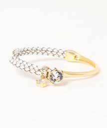 ZAKKA-BOX（ザッカボックス）の「クリスタルストーンレザーブレスレット(ゴールド)（ブレスレット）」