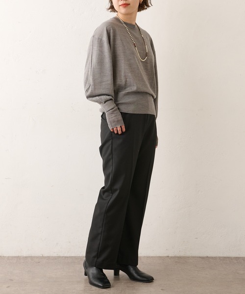 Omekashi（オメカシ）の「センタープレスセミフレアパンツ（その他パンツ・レディース・ブルー/ボルドー/ブラック・36/38）」の10枚目の写真