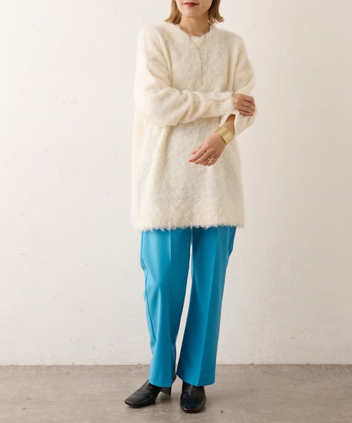 Omekashi（オメカシ）の「センタープレスセミフレアパンツ（その他パンツ・レディース・ブルー/ボルドー/ブラック・36/38）」の22枚目の写真