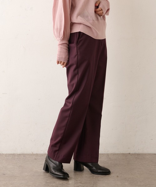 Omekashi（オメカシ）の「センタープレスセミフレアパンツ（その他パンツ・レディース・ブルー/ボルドー/ブラック・36/38）」の12枚目の写真